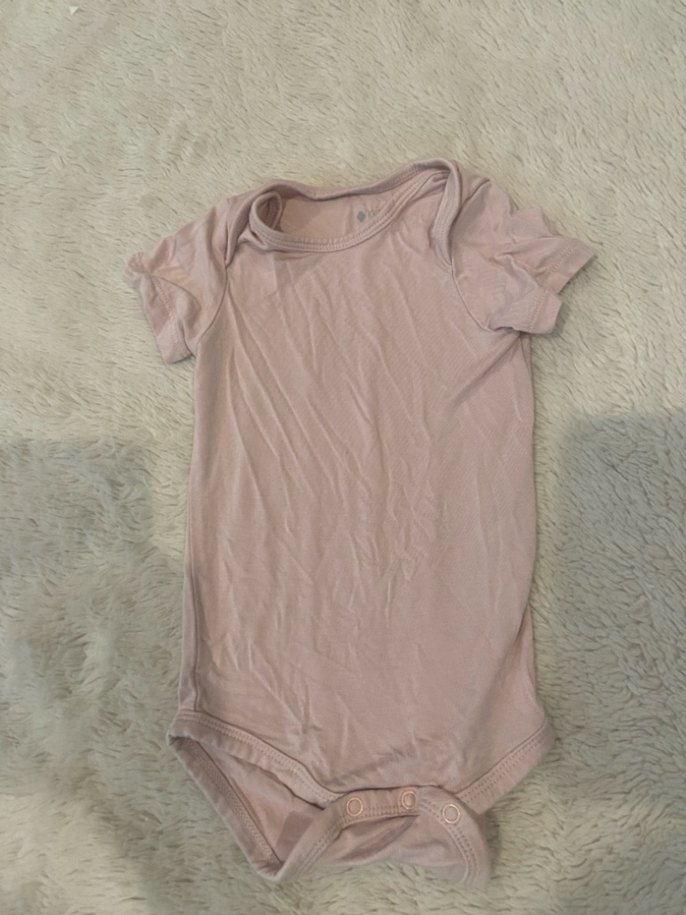 Kyte Baby Pink Bamboo Short Sleeve Bodysuit 6-12M Soft Minimalist